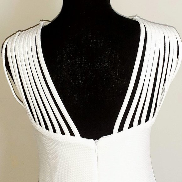 Midi Body-con Sleeveless Off-White  Dress Size M - Picture 4 of 4